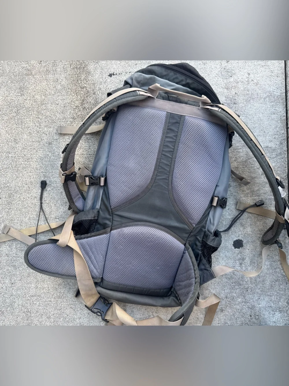The North Face Gray, Black and Red Hiking Backpack